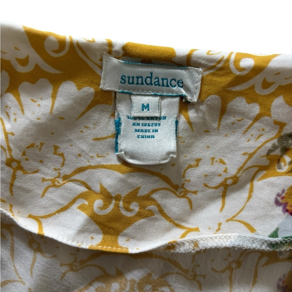 Sundance Arabella Ruffle Sleeve Blouse Womens Size Medium Floral Bohemian Top - Picture 6 of 8